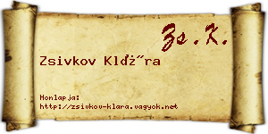 Zsivkov Klára névjegykártya